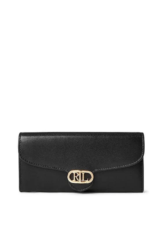 Ralph Lauren Logo Flap Wallet, Black