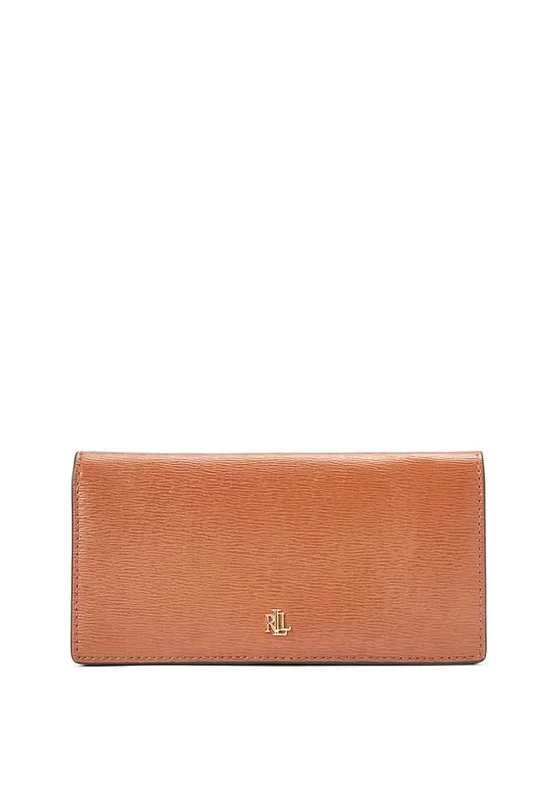 Ralph Lauren Slim Button Wallet, Tan