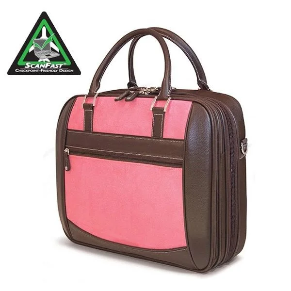 16" ScanFast Element Checkpoint Friendly Briefcase (Pink Suede)