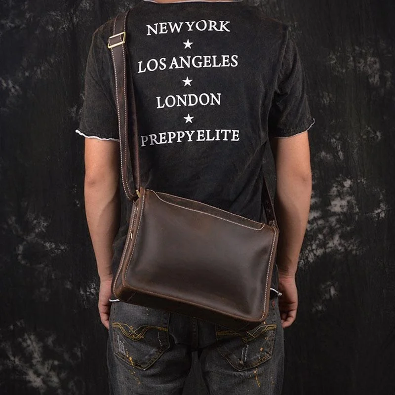 Vintage Leather Mens Messenger Bag Shoulder Bag For Men Designer Bags, Low Prices