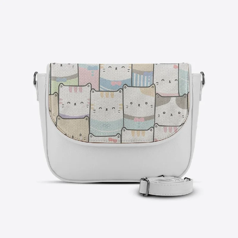 White Messenger Crossbody Kitty