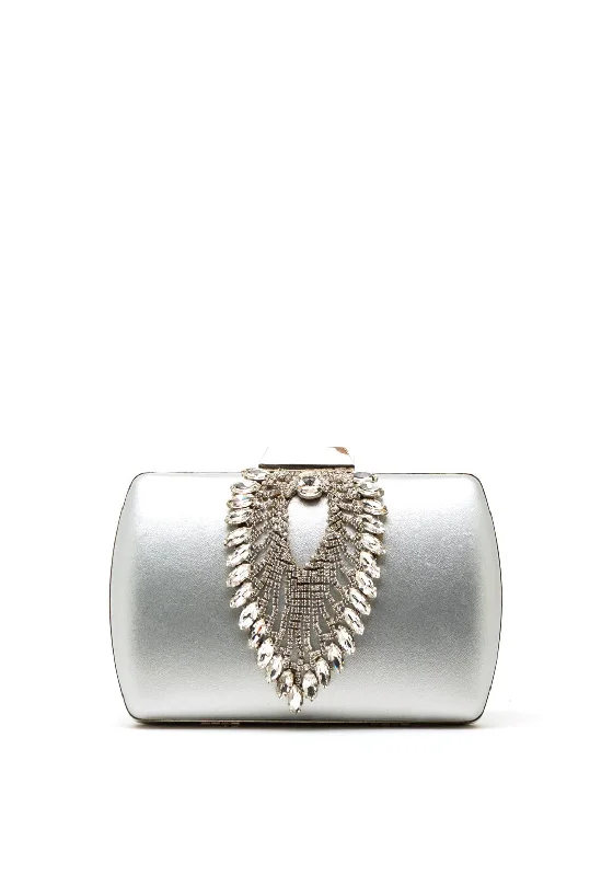 Zen Collection Diamante Cluster Clasp Clutch Bag, Silver Classic Totes At Unbeatable Deals Zen Collection Diamante Cluster Clasp Clutch Bag, Silver Classic Totes At Unbeatable Deals
