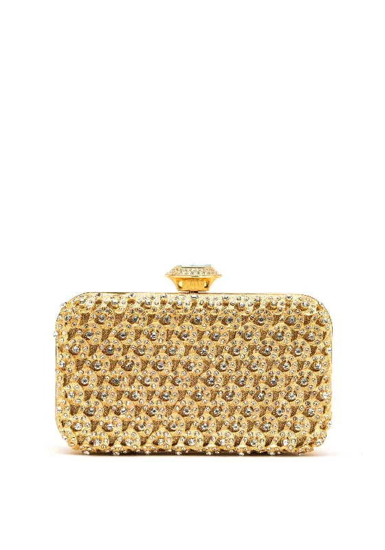 Zen Collection Diamante Embellished Clasp Clutch Bag, Gold Handbag Deals For Every Occasion Zen Collection Diamante Embellished Clasp Clutch Bag, Gold Handbag Deals For Every Occasion