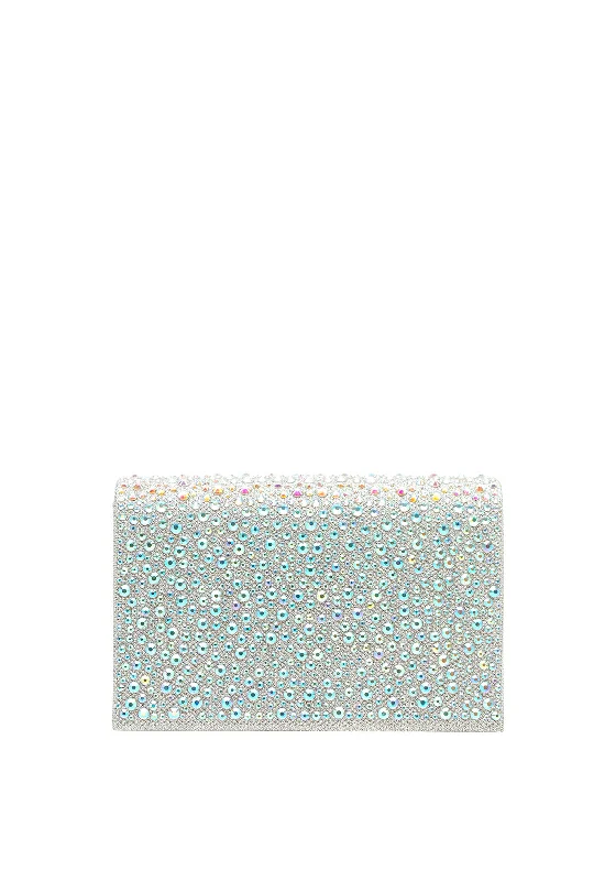 Zen Collection Gem Glitter Clutch Bag, Silver Chic Shoulder Bags At Promotional Rates Zen Collection Gem Glitter Clutch Bag, Silver Chic Shoulder Bags At Promotional Rates