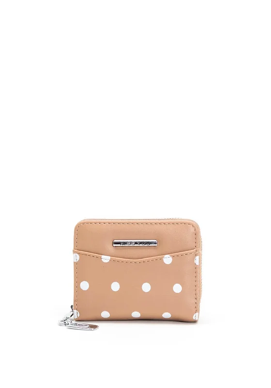 Zen Collection Polka Dot Small Purse, Camel