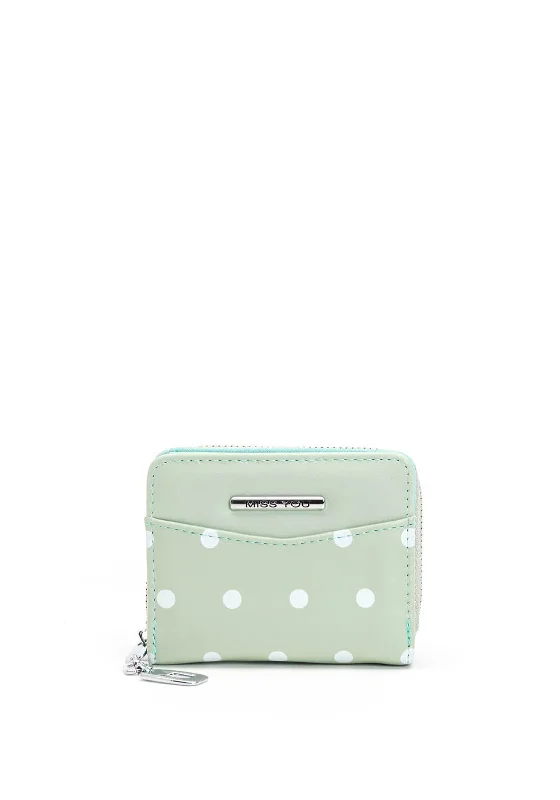 Zen Collection Polka Dot Small Purse, Green