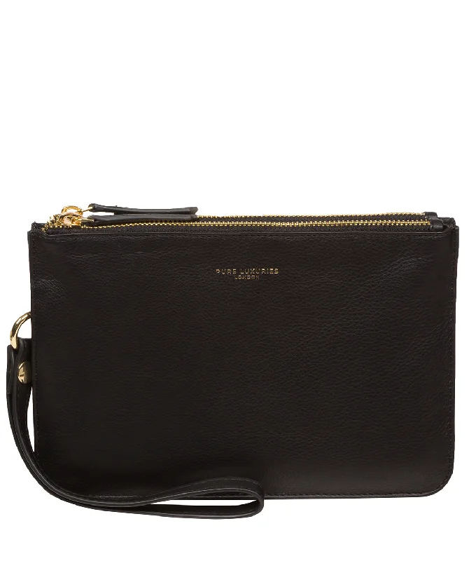 'Addison' Black Nappa Leather Clutch Bag Premium Quality Bags, Budget Prices