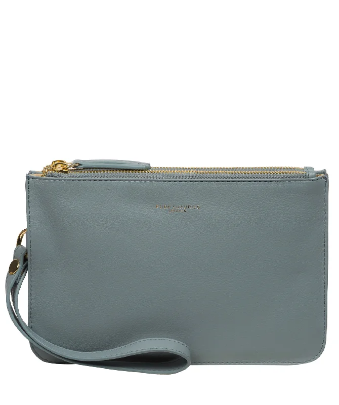 'Addison' Cashmere Blue Nappa Leather Clutch Bag