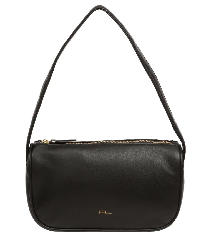 'Alicia' Black Nappa Leather Grab Bag Fashionable Bags With Special Seasonal Offers