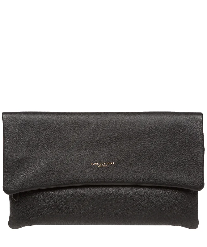 'Amelia' Black Nappa Leather Clutch Bag Trendy And Classic Bags Now At Unbeatable Discounts 'Amelia' Black Nappa Leather Clutch Bag Trendy And Classic Bags Now At Unbeatable Discounts
