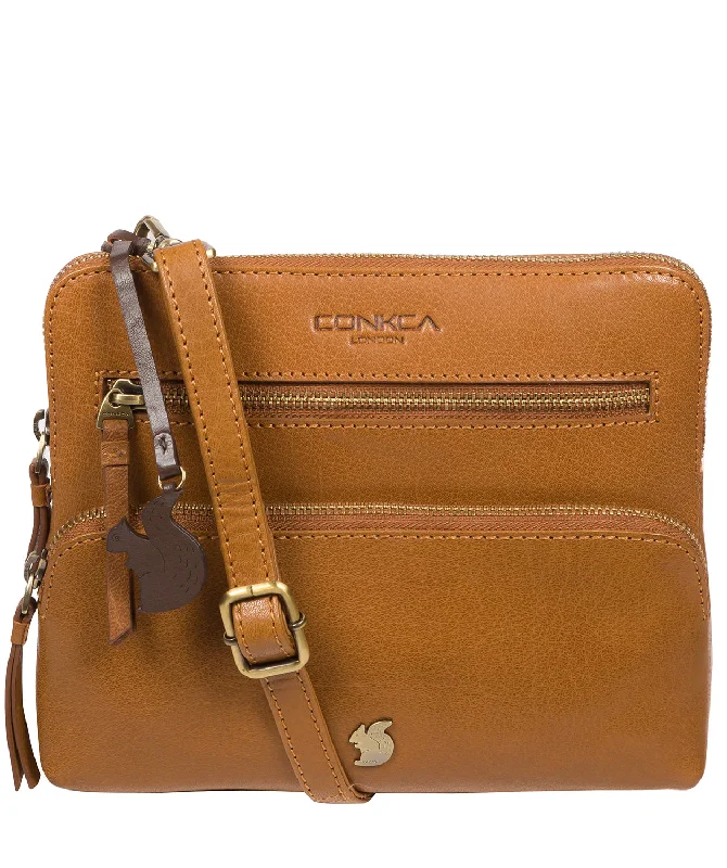 'Angel' Dark Tan Leather Cross Body Clutch Bag Classic Totes, Exclusive Deals
