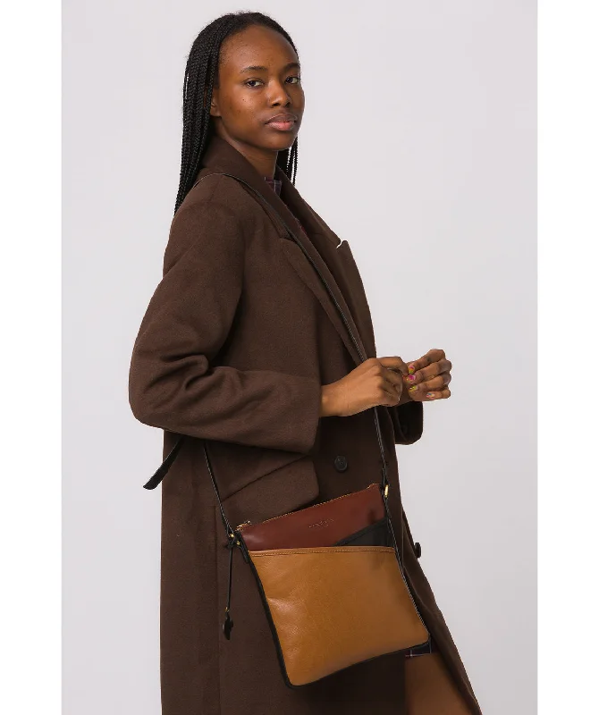 'Avril' Dark Tan, Black & Conker Brown Leather Cross Body Bag High-Fashion Handbags At Reduced Costs 'Avril' Dark Tan, Black & Conker Brown Leather Cross Body Bag High-Fashion Handbags At Reduced Costs