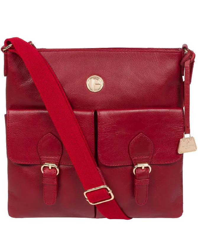 'Azalea' Cherry Leather Cross Body Bag Elegant Purses, Shop & Save