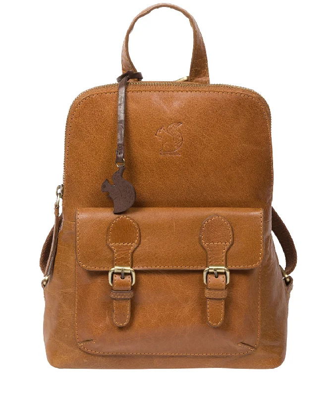 'Kendal' Dark Tan Leather Backpack