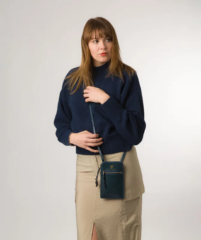 'Bambino' Snorkel Blue Leather Cross Body Phone Bag Chic Shoulder Bags At Promotional Rates 'Bambino' Snorkel Blue Leather Cross Body Phone Bag Chic Shoulder Bags At Promotional Rates