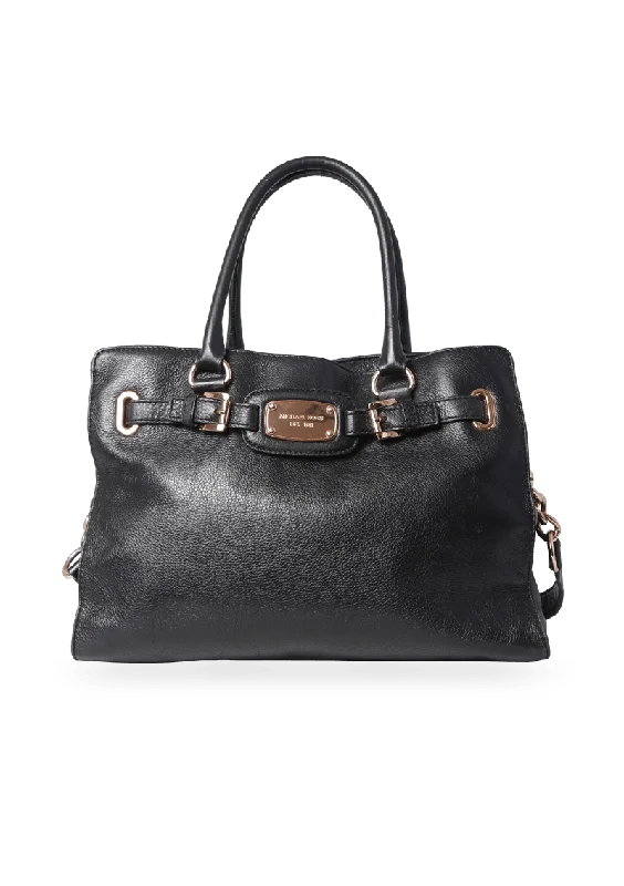 BELTED LEATHER SATCHEL BAG