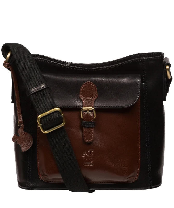'Carla' Black & Conker Brown Leather Cross Body Bag Affordable Elegance With High-Quality Bags 'Carla' Black & Conker Brown Leather Cross Body Bag Affordable Elegance With High-Quality Bags