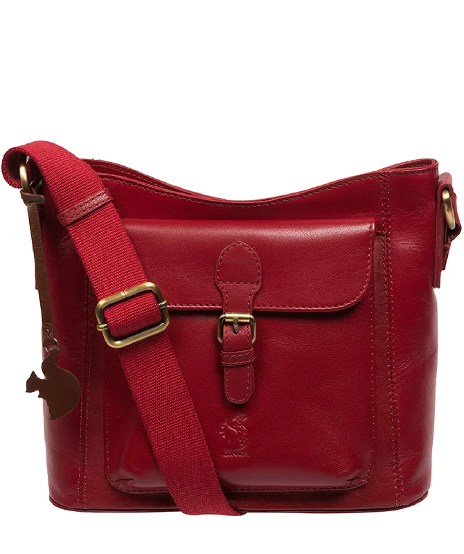 'Carla' Chilli Pepper Leather Cross Body Bag