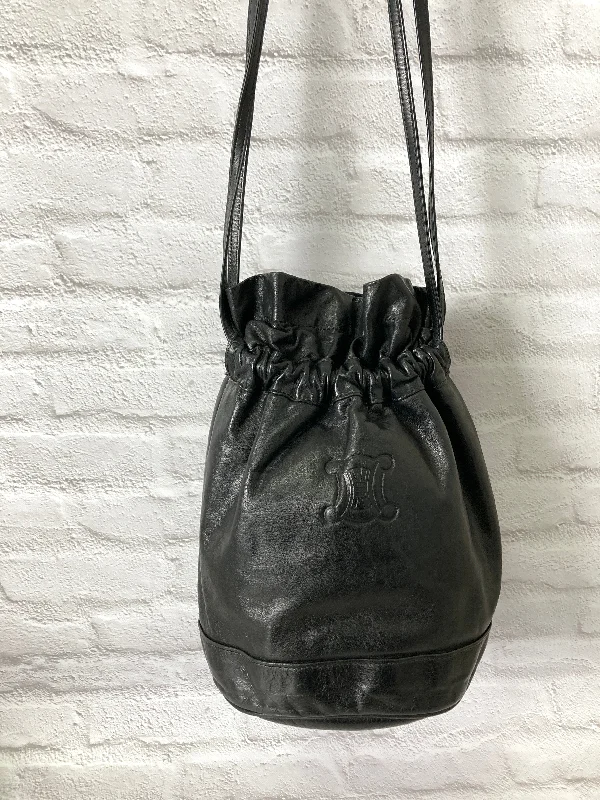CELINE Blason Logo Motif Embossed Leather Drawstring Shoulder bag Black Vintage s2mnrf Premium Quality Bags At Affordable Prices CELINE Blason Logo Motif Embossed Leather Drawstring Shoulder bag Black Vintage s2mnrf Premium Quality Bags At Affordable Prices