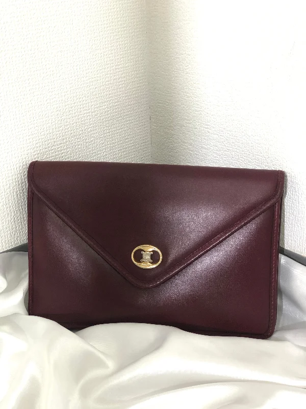 CELINE Blason Triomphe Clutch bag Bordeaux Old Celine Vintage bv3z8k