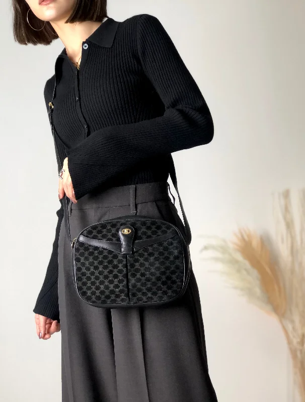 CELINE Macadam Blason Suede Shoulder bag Black Vintage 85cbs3 Stylish Totes, Exclusive Savings CELINE Macadam Blason Suede Shoulder bag Black Vintage 85cbs3 Stylish Totes, Exclusive Savings
