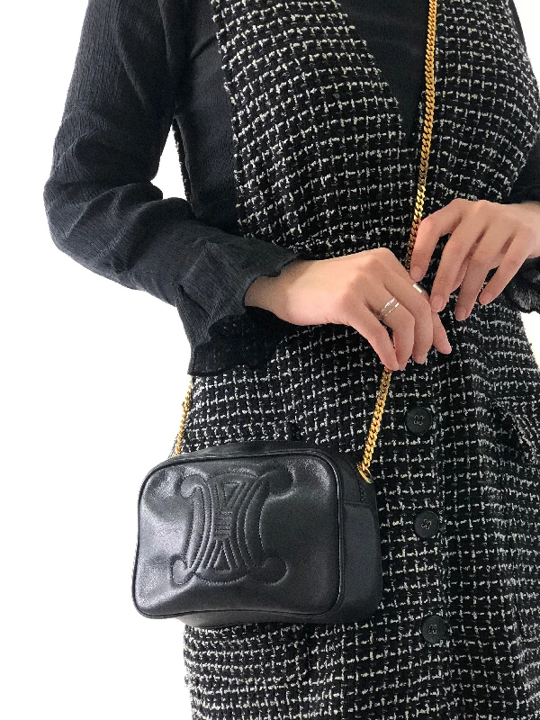 CELINE Triomphe Leather Chain Shoulder bag Black Vintage jigb5w Don't Miss Out – Shop Fashionable Bags At Special Rates CELINE Triomphe Leather Chain Shoulder bag Black Vintage jigb5w Don't Miss Out – Shop Fashionable Bags At Special Rates