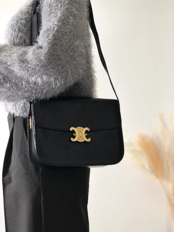 CELINE Triomphe Leather Crossbody Shoulder bag Black Vintage iv4xyc Stylish Bags, Unbeatable Prices CELINE Triomphe Leather Crossbody Shoulder bag Black Vintage iv4xyc Stylish Bags, Unbeatable Prices