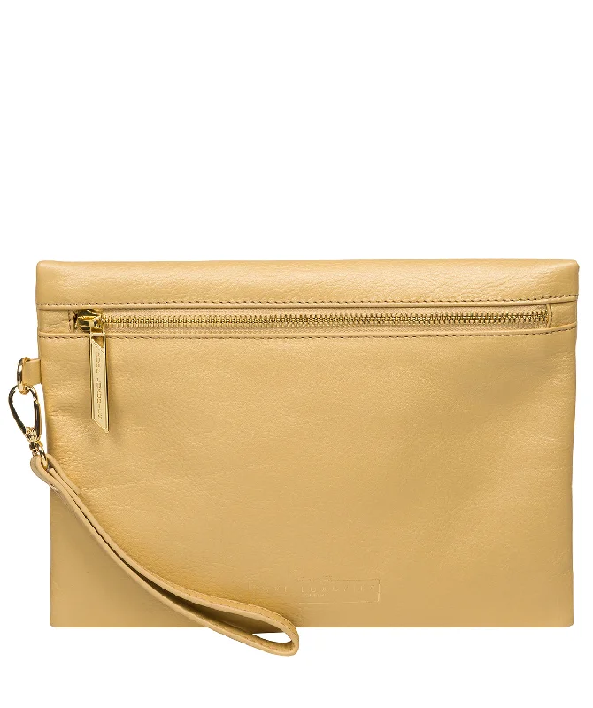 'Chalfont' Metallic Gold Leather Clutch Bag