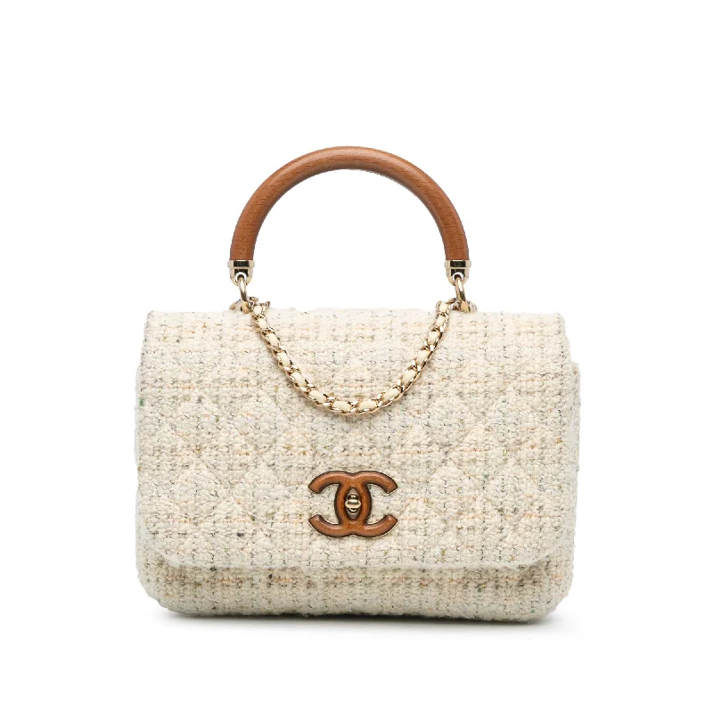 Chanel Tweed Knock on Wood Satchel (SHG-DWJ6lD) Trendy Totes, Shop & Save