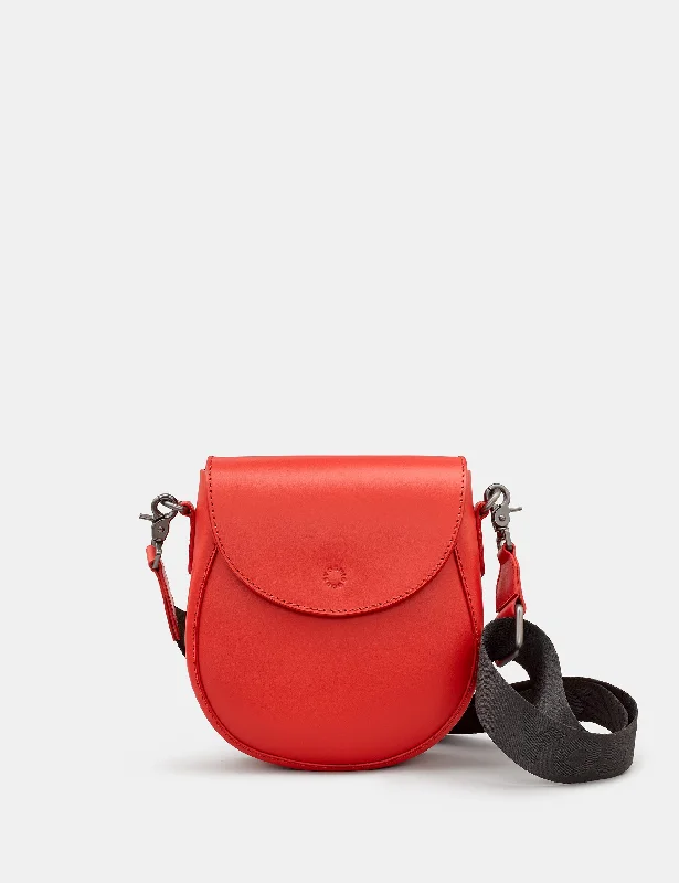 Chawton Red Leather Cross Body Satchel Bag