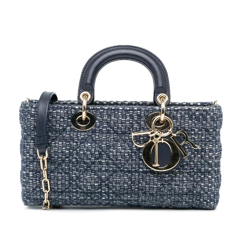 Dior Medium Tweed Cannage Lady D Joy (SHG-TjBiZO)