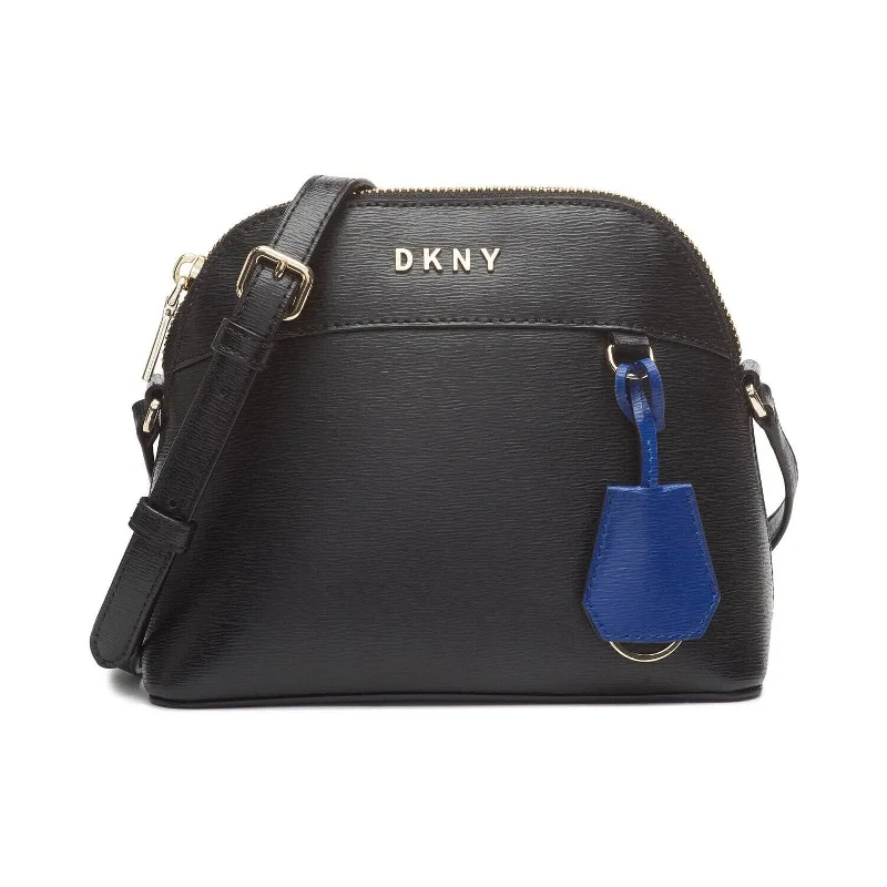 DKNY BOBI Satchel Medium, Black Leather Detachable Crossbody Strap