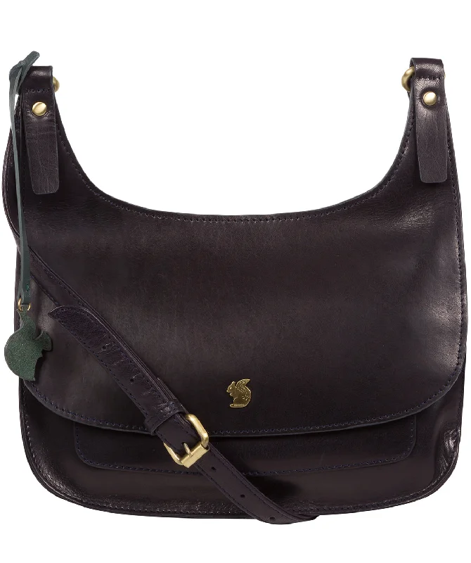 'Ellipse' Navy Leather Cross Body Bag Stylish Handbags At Unbeatable Discounts