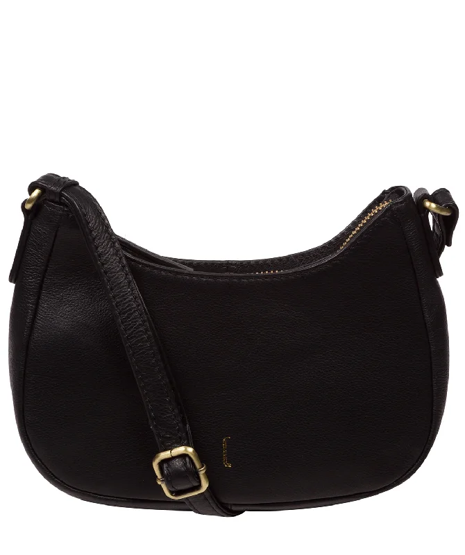 'Emelia' Black Leather Cross Body Bag Must-Have Bags, Big Discounts