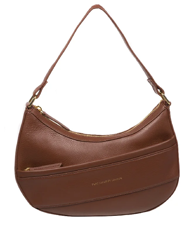 'Emma' Dark Tan Nappa Leather Grab Bag