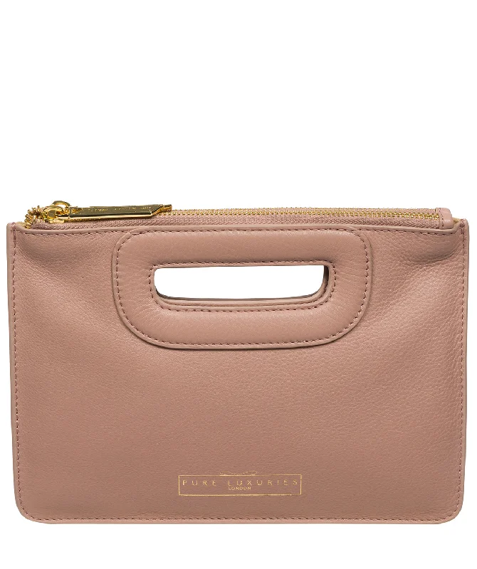 'Esher' Blush Pink Leather Clutch Bag Affordable Elegance, Grab Yours