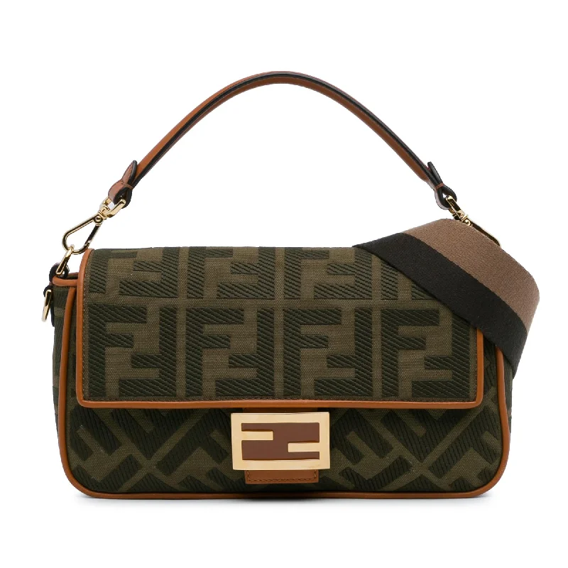 Fendi Zucca Embroidered Baguette Satchel (SHG-DLYg5k)