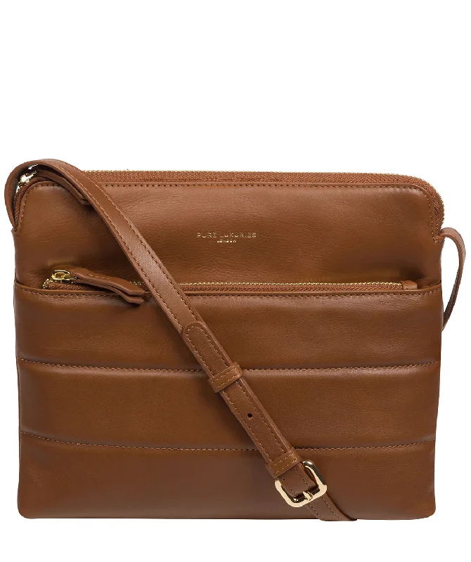 'Finola' Chestnut Nappa Leather Cross Body Bag