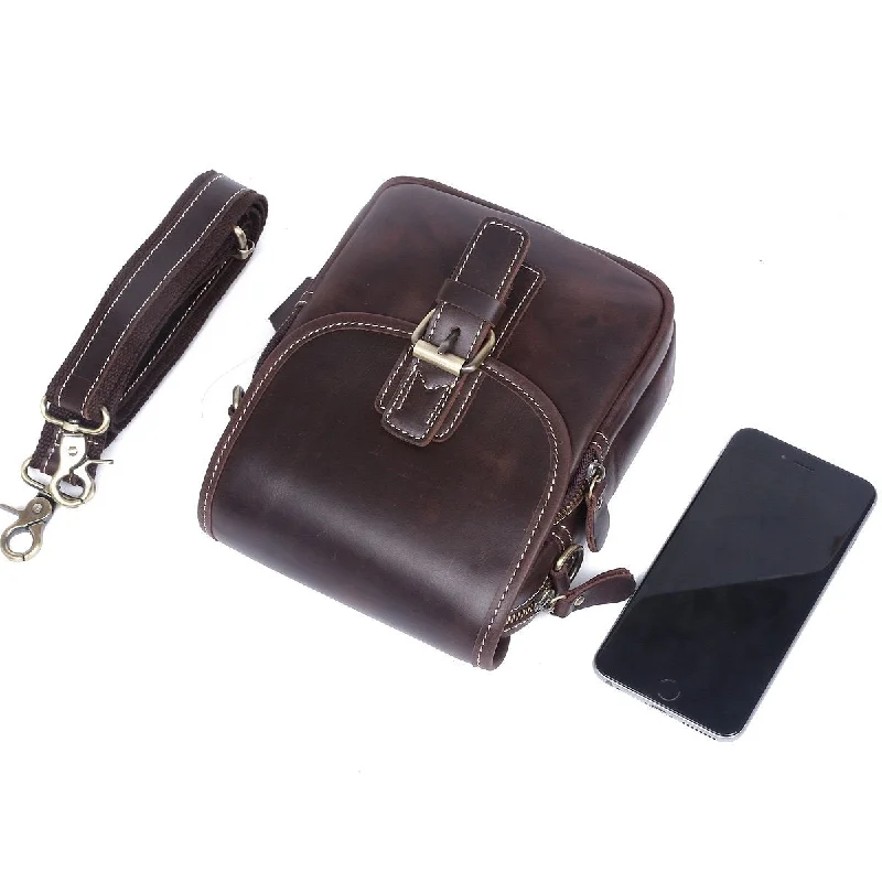 Leather Belt Pouch Mens Small Cases Waist Bag Hip Pack Belt Bag Fanny Pack Bumbag for Men