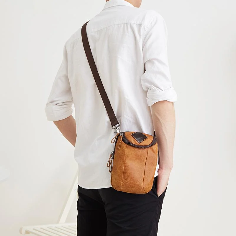 Leather Belt Pouch Mens Small Cases Waist Bag Hip Pack Belt Bag Fanny Pack Bumbag for Men