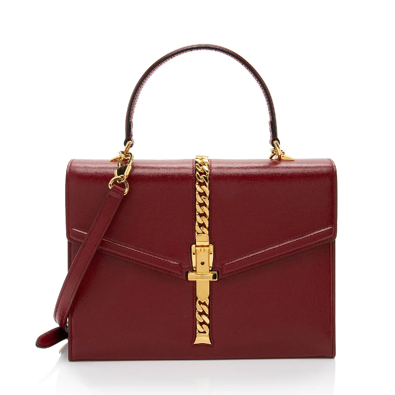 Gucci Leather Sylvie 1969 Medium Top Handle (SHF-T39STx) Limited-Time Handbag Sale