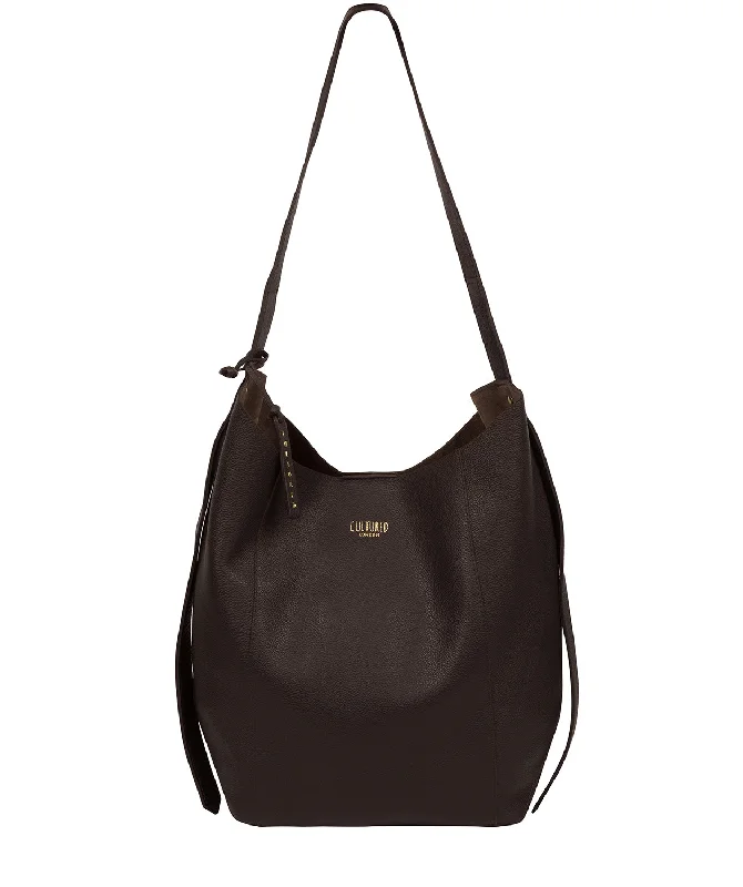 'Harrow' Dark Brown Leather Shoulder Bag