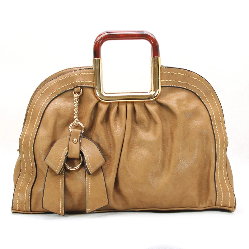 Jade Marie Unique Satchel Tote - Tan