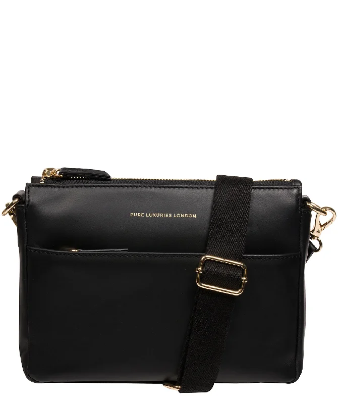 'Kerry' Black Leather Cross Body Bag