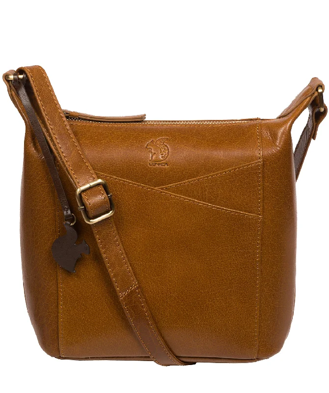 'Kiki' Dark Tan Leather Shoulder Bag