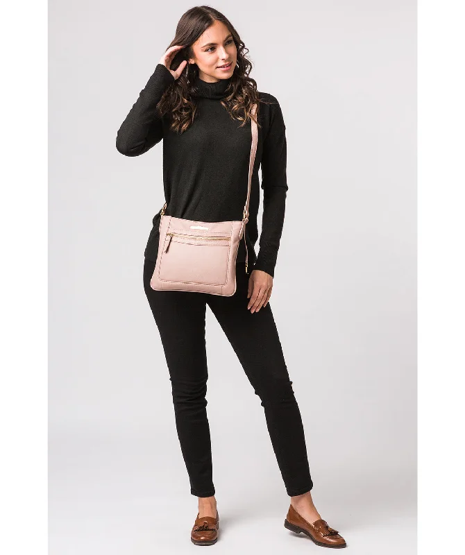 'Lewes' Blush Pink Leather Cross Body Bag