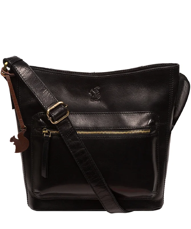 'Liberty' Black Leather Shoulder Bag Fashionable Bags At Must-Have Prices