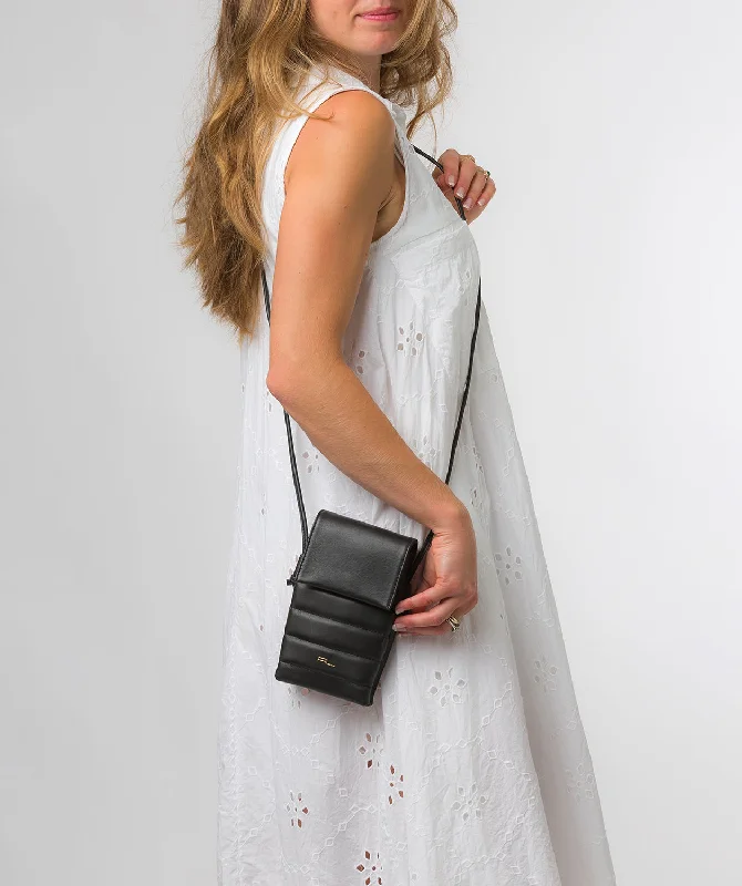 'Lilian' Black Nappa Leather Cross Body Phone Bag Affordable Luxury With Top-Quality Handbags 'Lilian' Black Nappa Leather Cross Body Phone Bag Affordable Luxury With Top-Quality Handbags