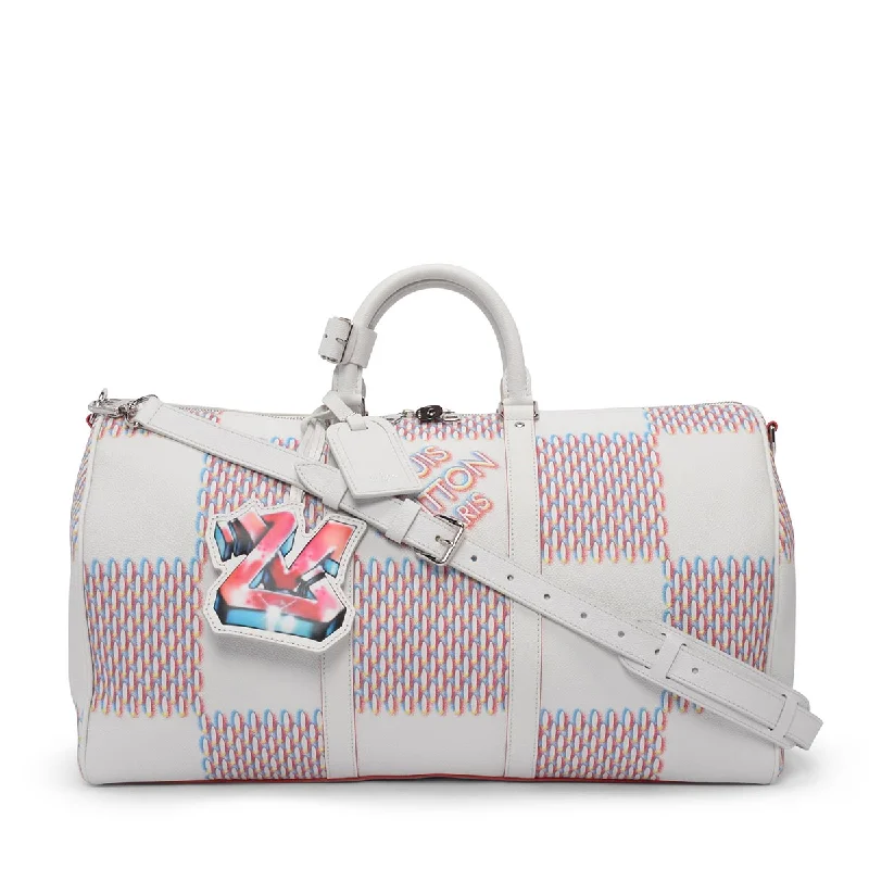 Louis Vuitton White Spray Damier Keepall Bandouliere 50 Affordable Elegance With High-Quality Bags Louis Vuitton White Spray Damier Keepall Bandouliere 50 Affordable Elegance With High-Quality Bags