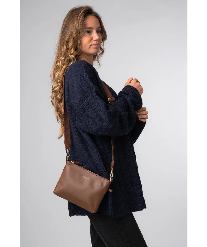 'Maria' Chestnut Leather Cross Body Bag